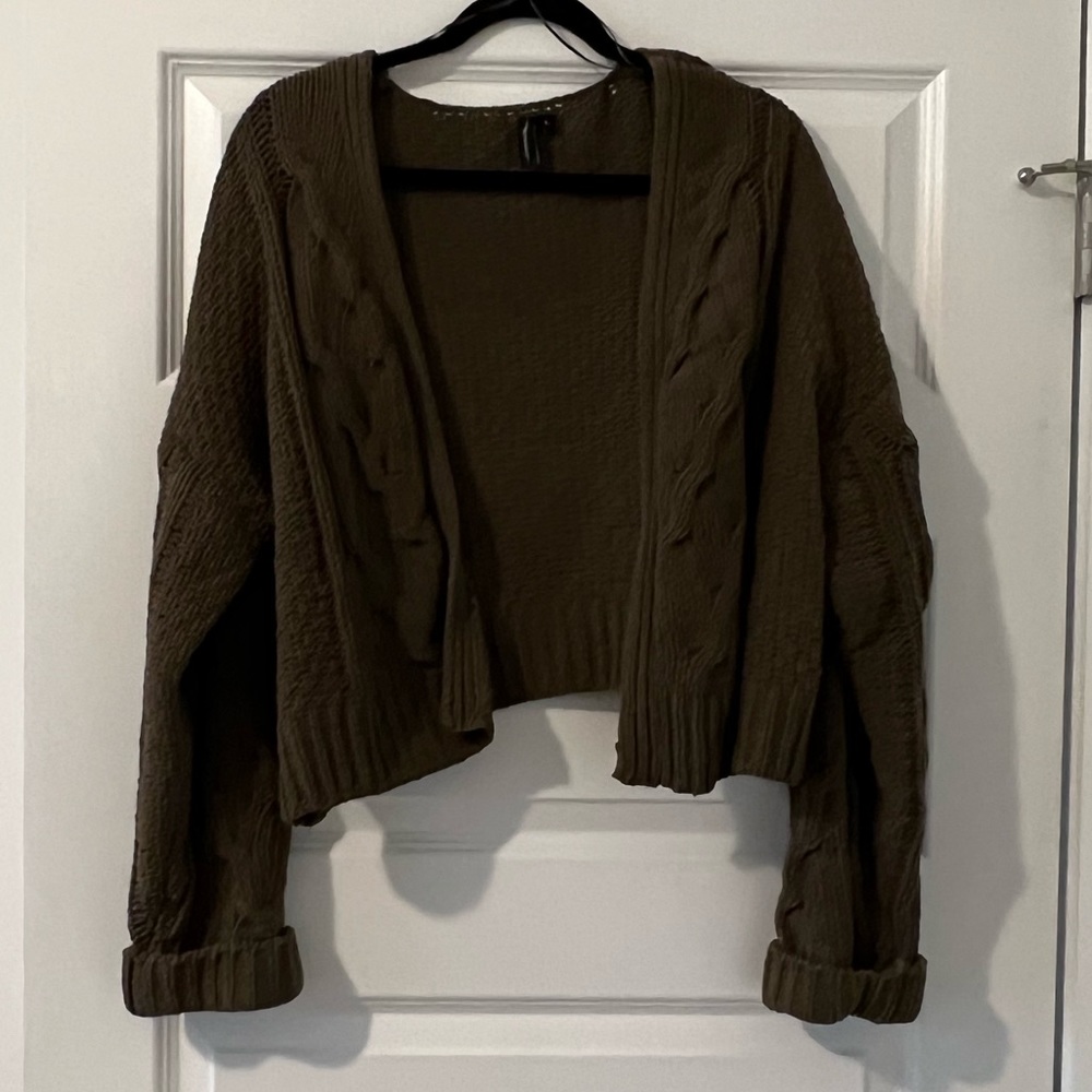 Olive Green Cropped Sweater